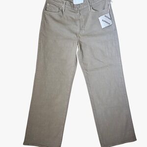 MOTHER The Dodger Flood Wide Leg Ankle Jeans dark Khaki Size  31
